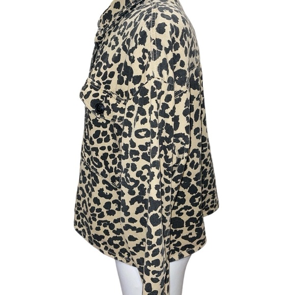 Lulus Women's Jacket Size M Leopard Print Long Sleeve Collar Button Up Pockets - Picture 4 of 9